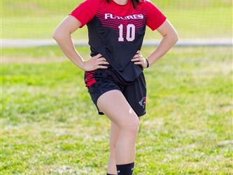 Girls soccer team player portrait