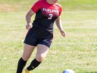 Soccer player in field