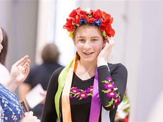 Girl in flower headdress