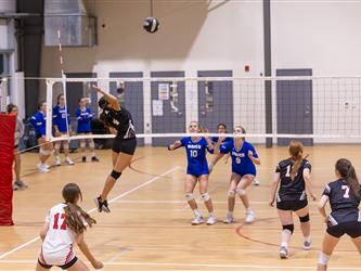 Girl spiking ball