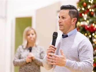 Man speaking into mic