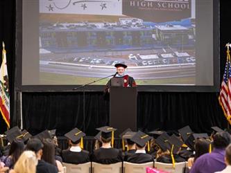 Man speaking at podium
