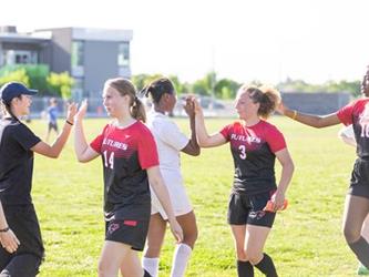High fives to players