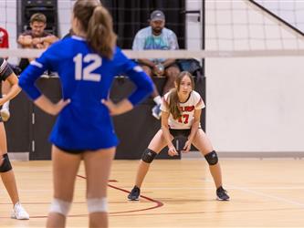 Girls playing volleyball
