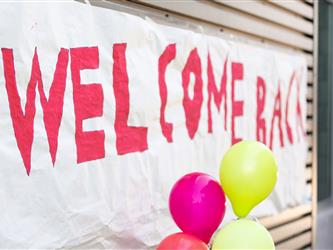 Welcome back sign