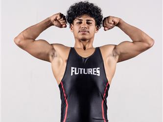 Wrestler flexing portrait