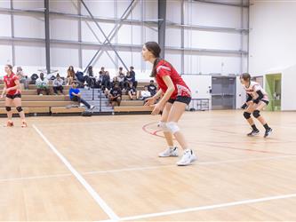 Futures Girls Volleyball team defending