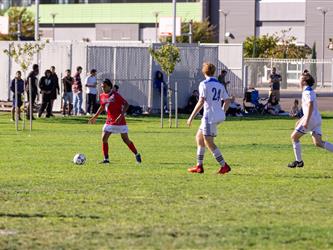 Soccer player looking for shot