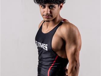 Wrestler flexing his muscles