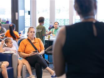 Families meeting with Principal Luevano