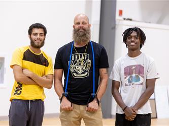 Posing for photo in gym