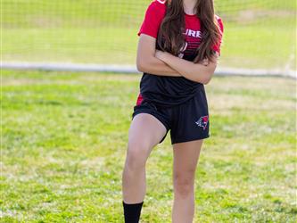 Girls soccer team player portrait