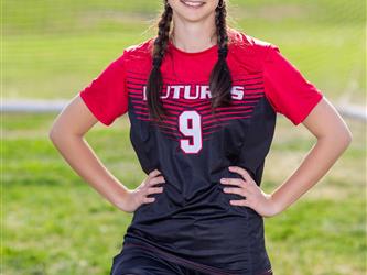 Girls soccer team player portrait