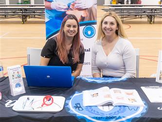 Recruiters sitting at table