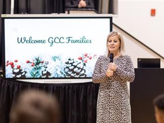 Person welcoming families