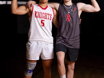 Volleyball players posing together