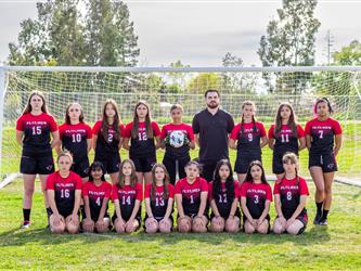 Girls soccer team players portrait