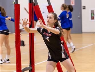 Girl passing volleyball
