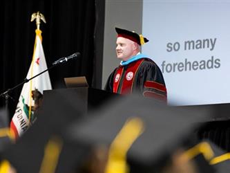 Man speaking at podium
