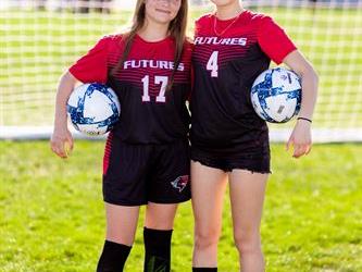 Two players with soccer balls