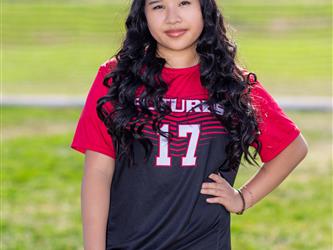 Girls soccer team player portrait