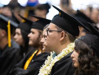 Grads listening to speeches