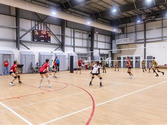 Futures Girls Volleyball team on court