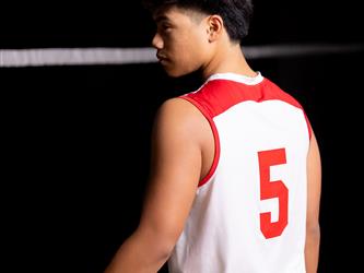 Volleyball player shot from back of jersey