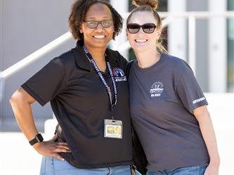 two students posing for picture 
