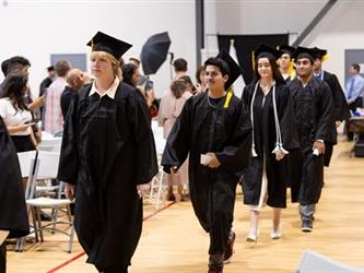 Students walking into gym