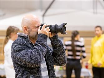 Man taking picture with camera
