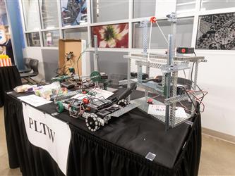 A display table for Project Lead the Way