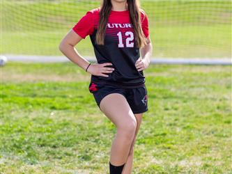 Girls soccer team player portrait