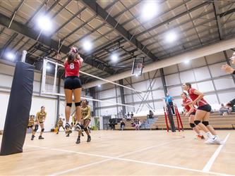 Futures Girls Volleyball team on court