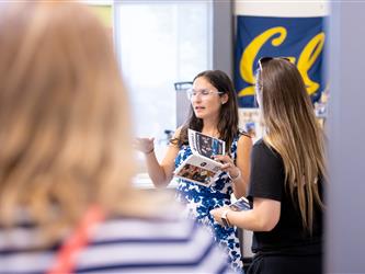 Teacher speaking with parents